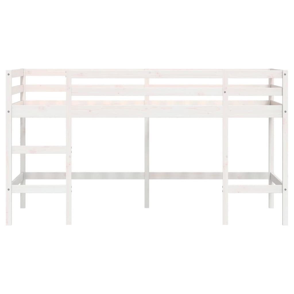 Køyeseng for barn med stige hvit 90x200 cm heltre furu