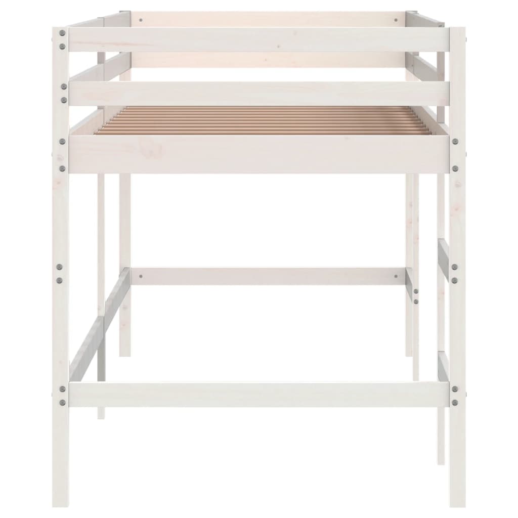 Køyeseng for barn med stige hvit 90x200 cm heltre furu