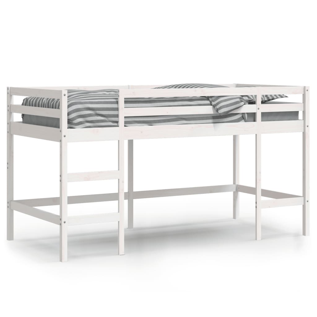 Køyeseng for barn med stige hvit 90x190 cm heltre furu