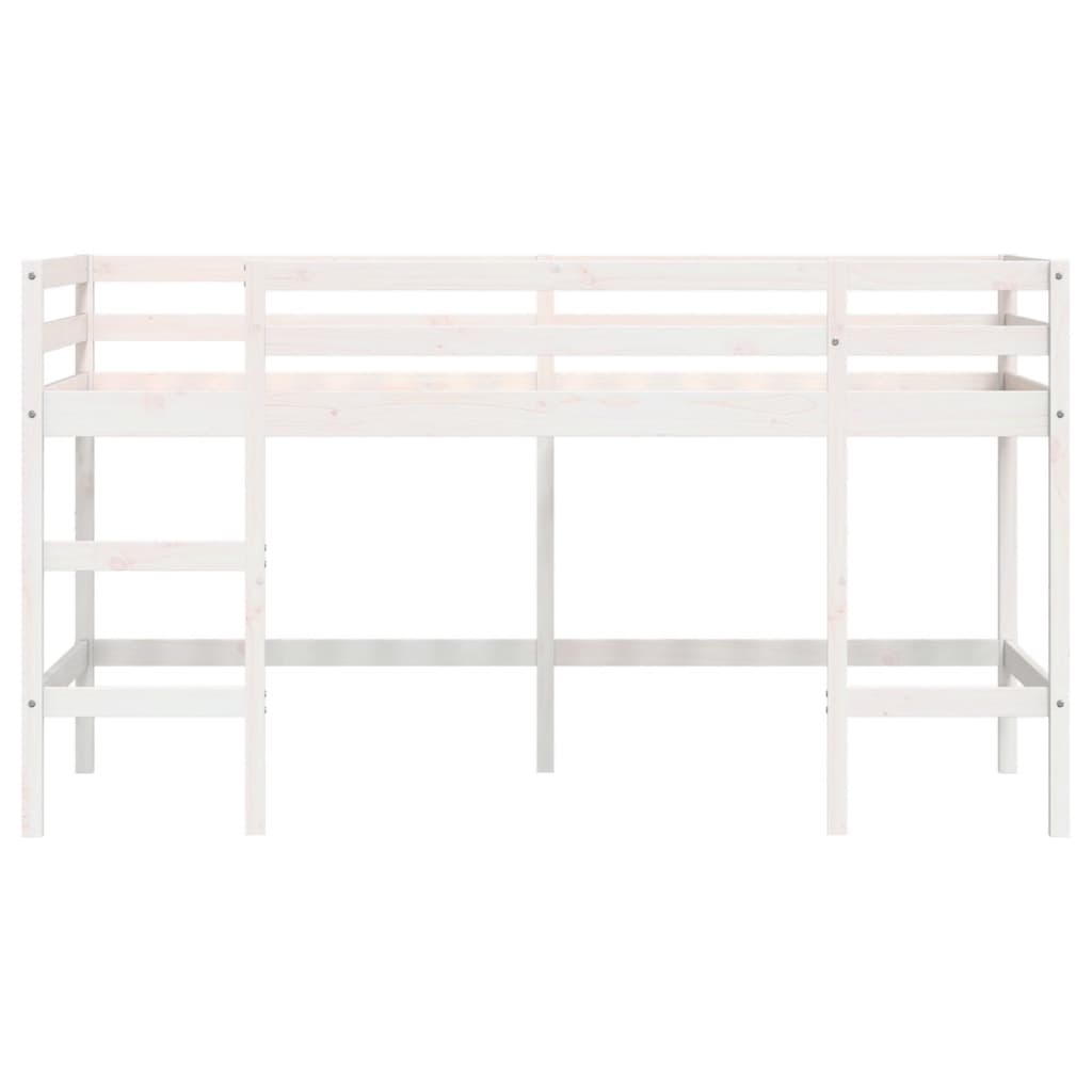 Køyeseng for barn med stige hvit 90x190 cm heltre furu