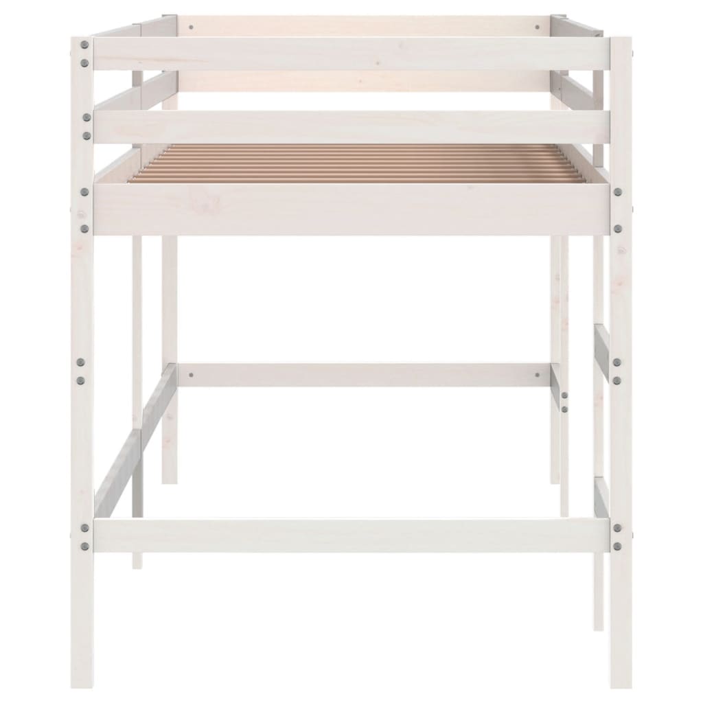 Køyeseng for barn med stige hvit 90x190 cm heltre furu