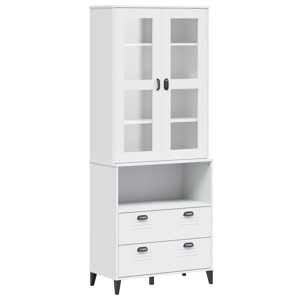 Highboard VIKEN hvit 80x40x200 cm heltre furu