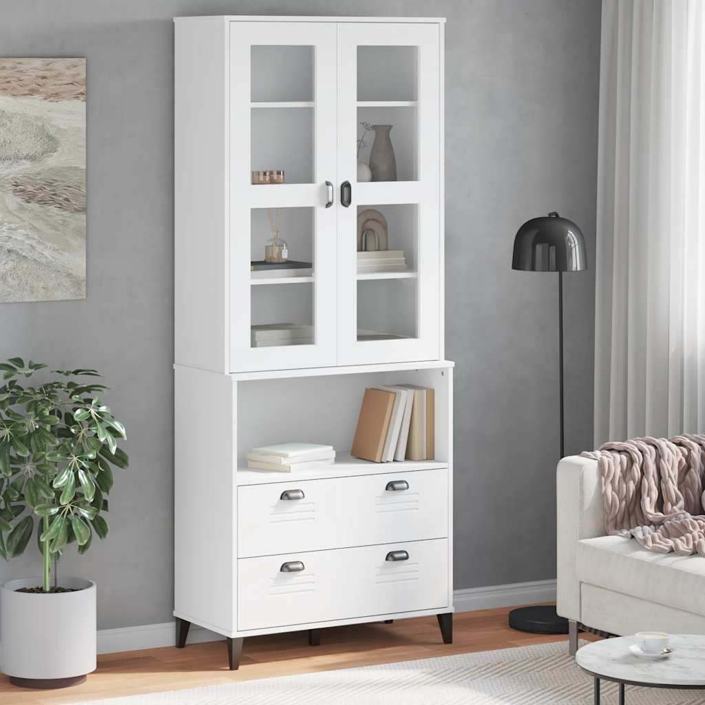 Highboard VIKEN hvit 80x40x200 cm heltre furu