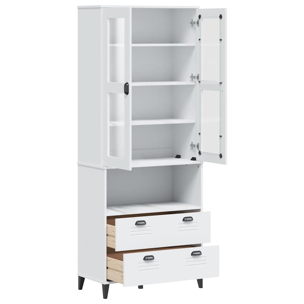 Highboard VIKEN hvit 80x40x200 cm heltre furu