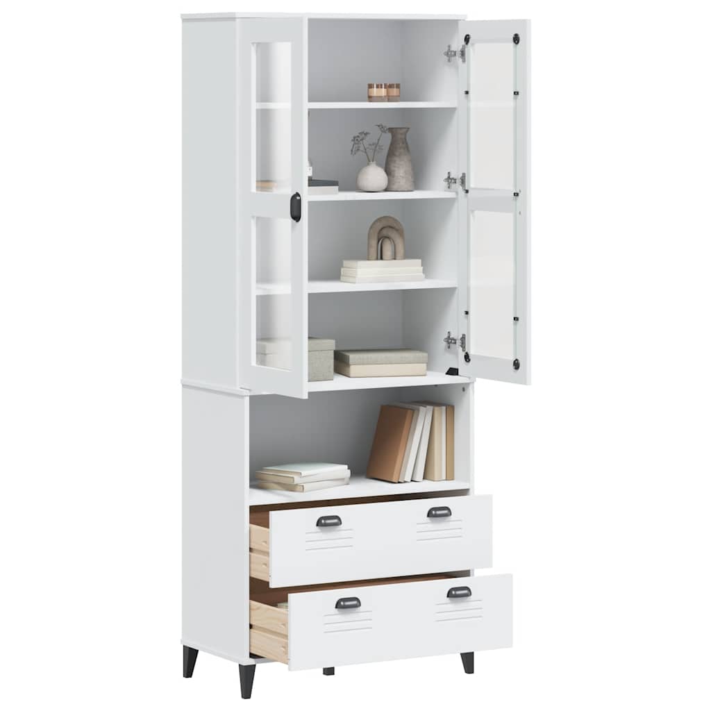 Highboard VIKEN hvit 80x40x200 cm heltre furu