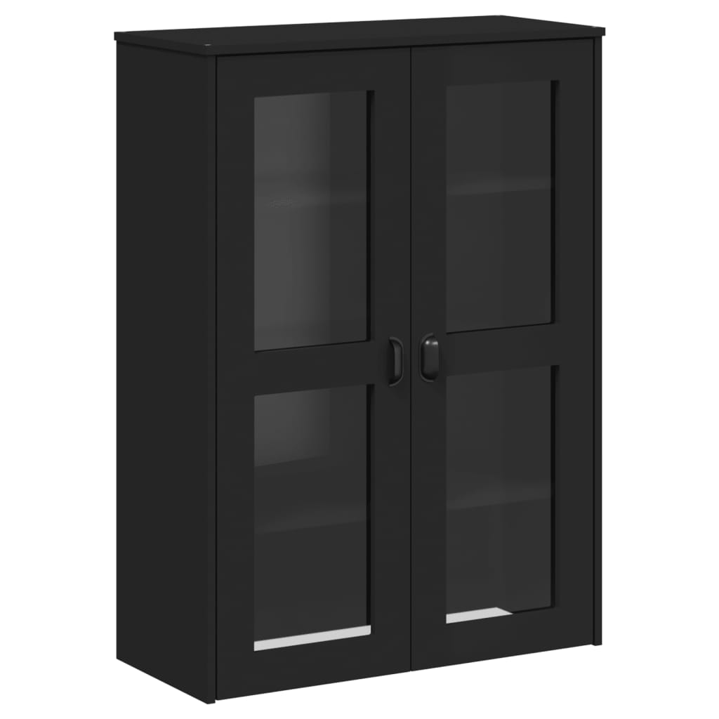 Highboard VIKEN svart 80x40x200 cm heltre furu