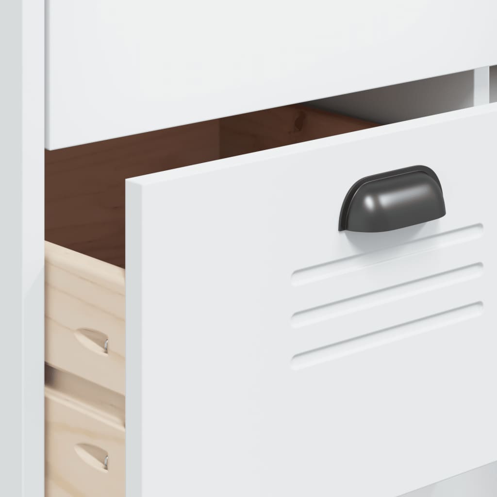 Highboard VIKEN hvit 80x40x190 cm heltre furu