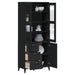 Highboard VIKEN svart 80x40x190 cm heltre furu