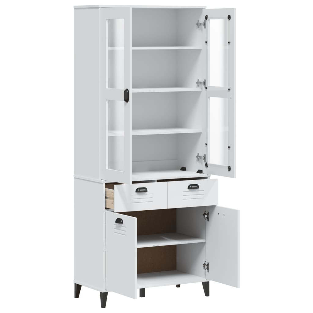 Highboard VIKEN hvit 80x40x190 cm heltre furu