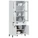Highboard VIKEN hvit 80x40x190 cm heltre furu