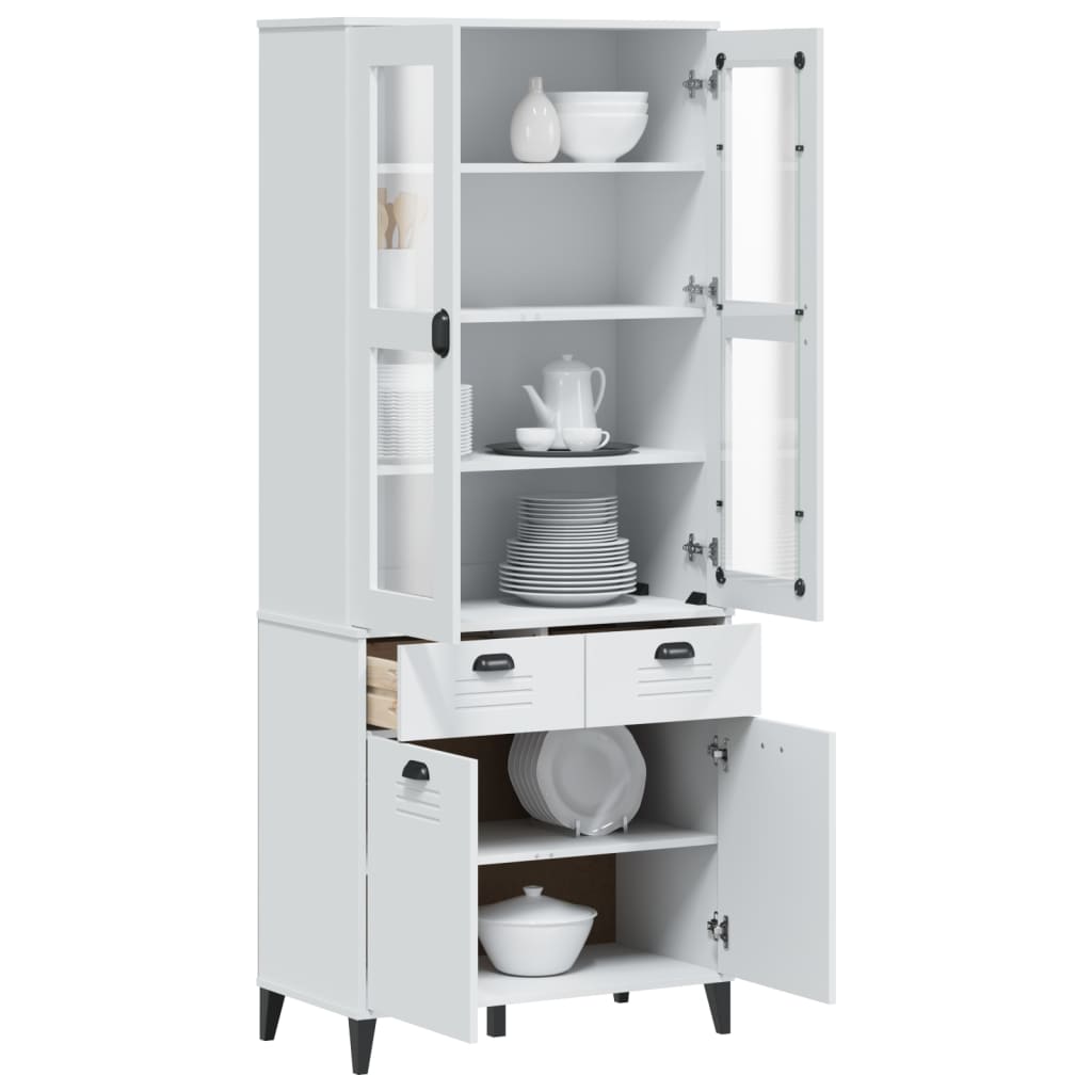 Highboard VIKEN hvit 80x40x190 cm heltre furu