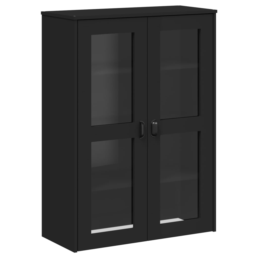 Highboard VIKEN svart 80x40x190 cm heltre furu