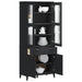 Highboard VIKEN svart 80x40x190 cm heltre furu