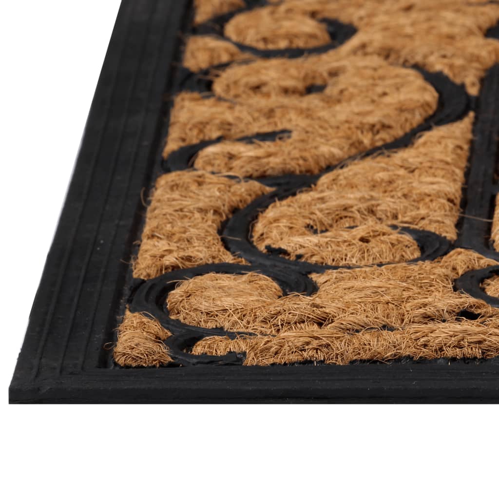 Dørmatte rektangulær 45x75 cm gummi og kokosfiber