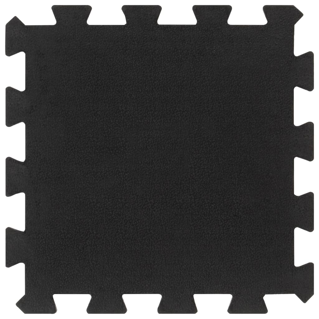 Gulvfliser i gummi 16 stk svart 16 mm 30x30 cm
