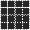 Gulvfliser i gummi 16 stk svart 16 mm 30x30 cm