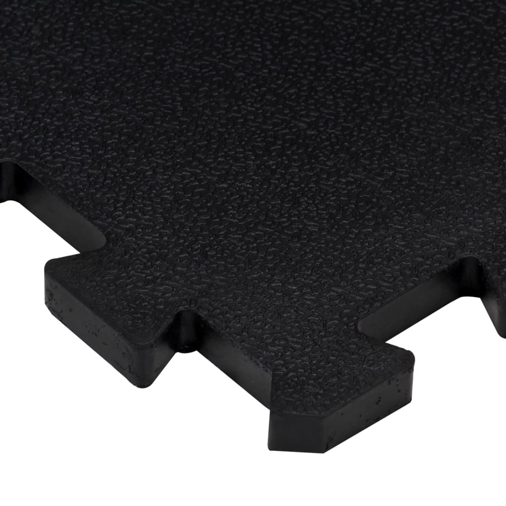 Gulvfliser i gummi 16 stk svart 16 mm 30x30 cm
