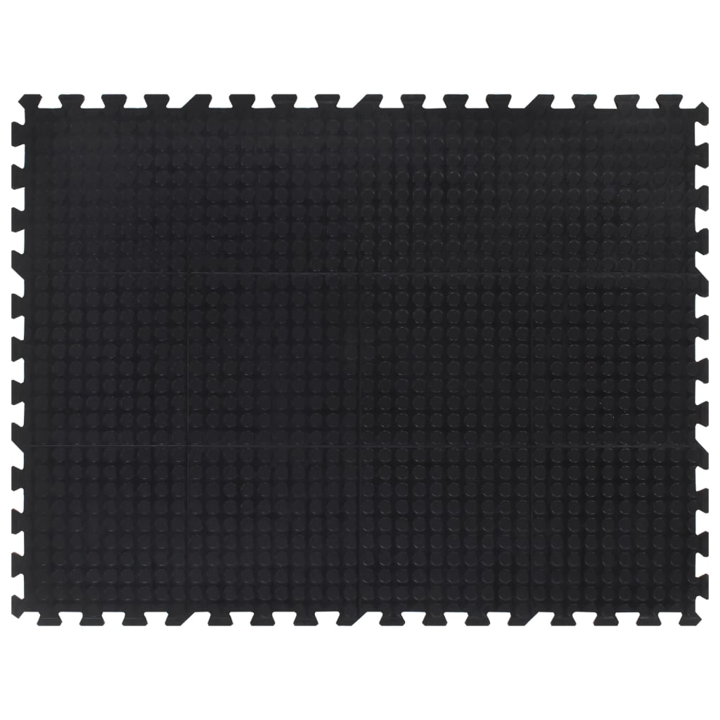 Gulvfliser i gummi svart 12 mm 90x120 cm