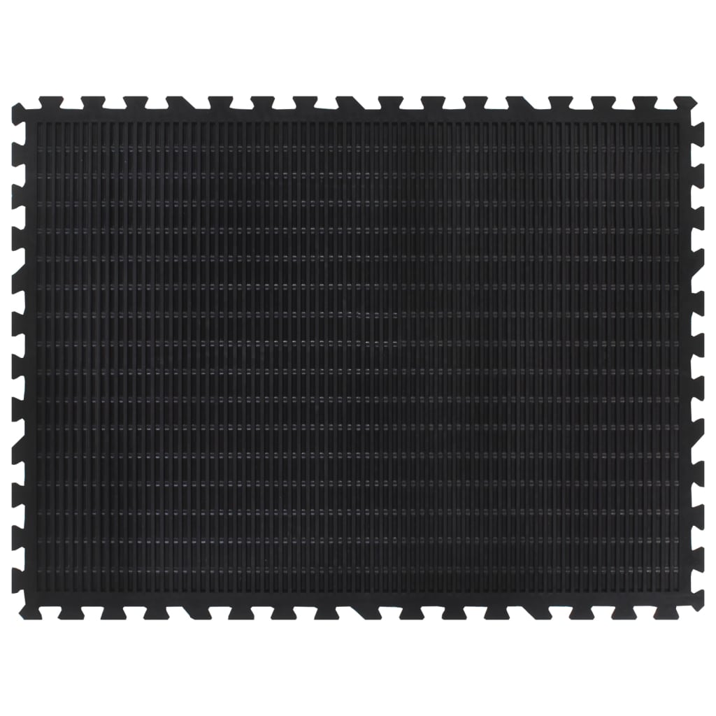 Gulvfliser i gummi svart 12 mm 90x120 cm
