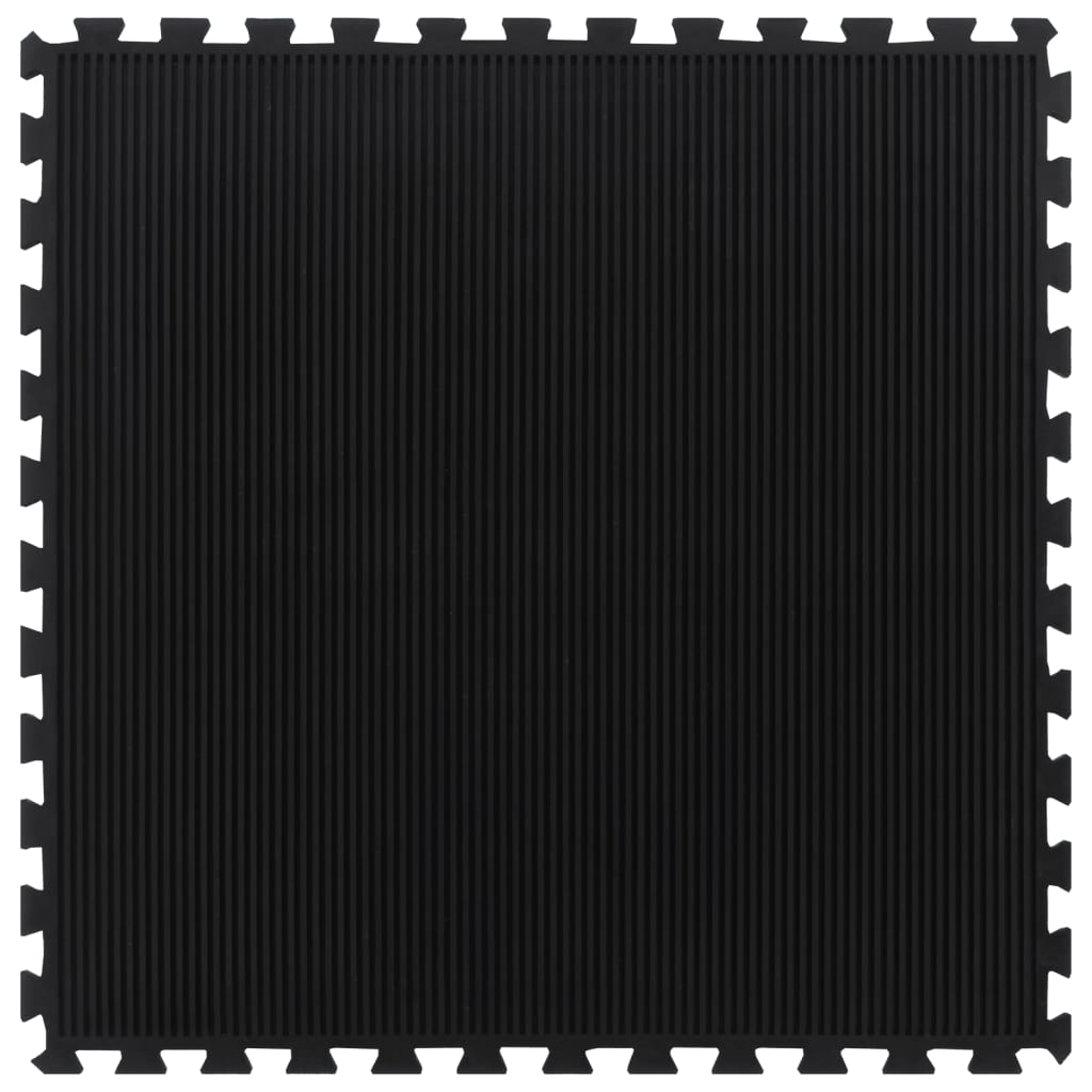 Gulvfliser i gummi svart 12 mm 100x100 cm