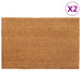Dørmatter 2 stk naturlig 40x60 cm tuftet kokosfiber