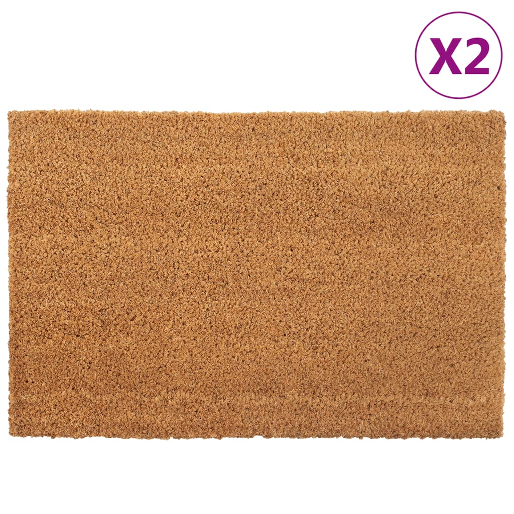 Dørmatter 2 stk naturlig 40x60 cm tuftet kokosfiber