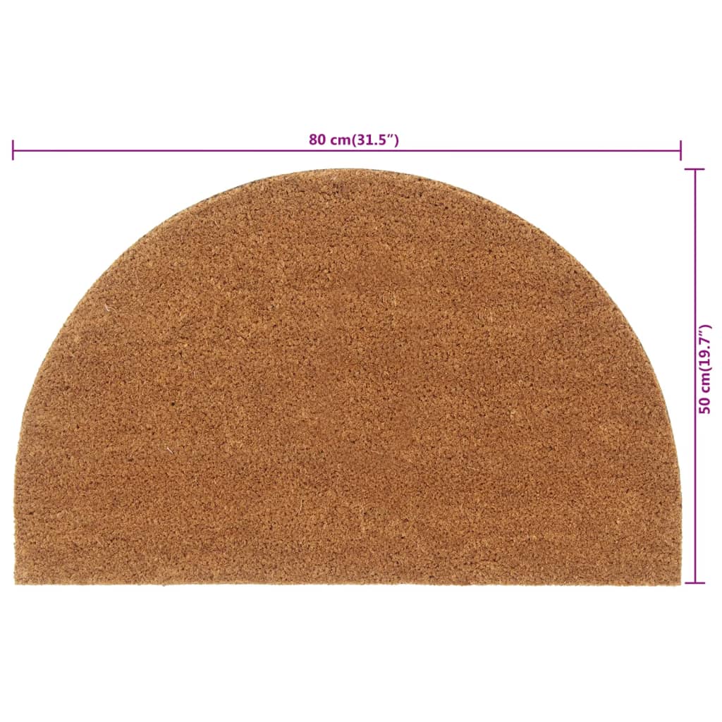 Dørmatte naturlig halvrund 50x80 cm tuftet kokosfiber