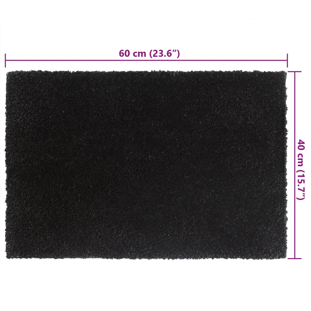 Dørmatter 2 stk svart 40x60 cm tuftet kokosfiber