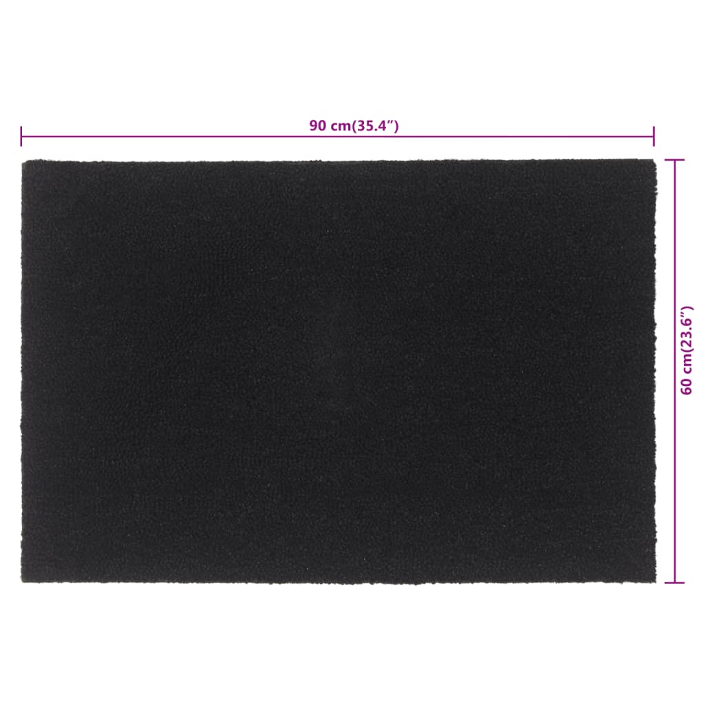 Dørmatte svart 60x90 cm tuftet kokosfiber