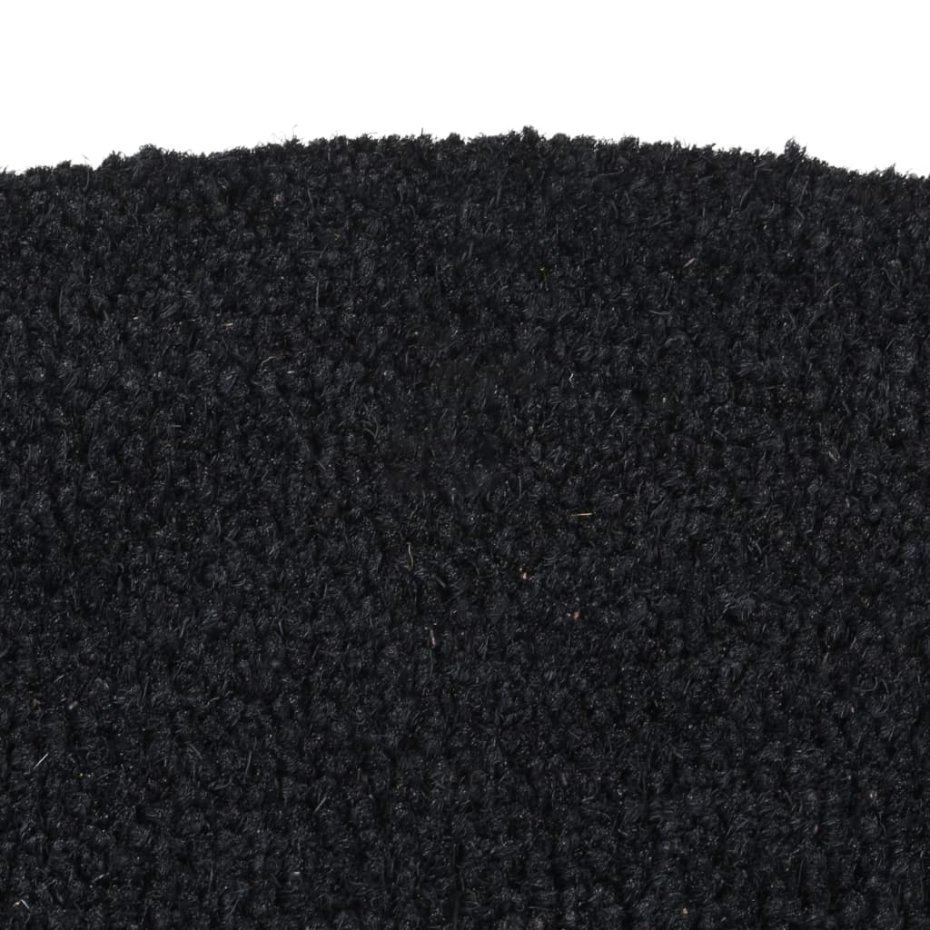 Dørmatte svart halvrund 60x90 cm tuftet kokosfiber