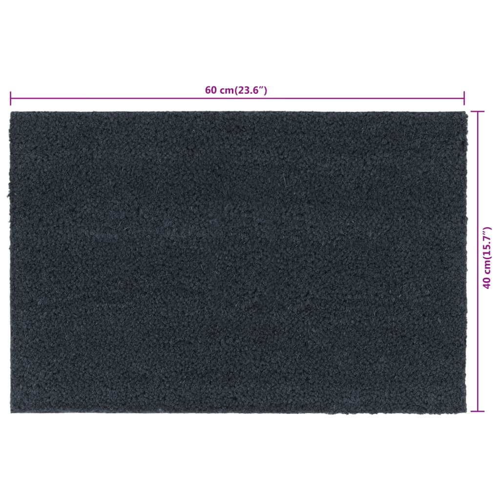 Dørmatte mørkegrå 40x60 cm tuftet kokosfiber