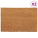 Dørmatter 2 stk naturlig 40x60 cm tuftet kokosfiber