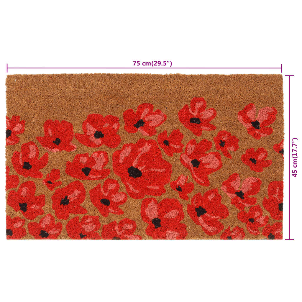 Dørmatte naturlig 45x75 cm tuftet kokosfiber