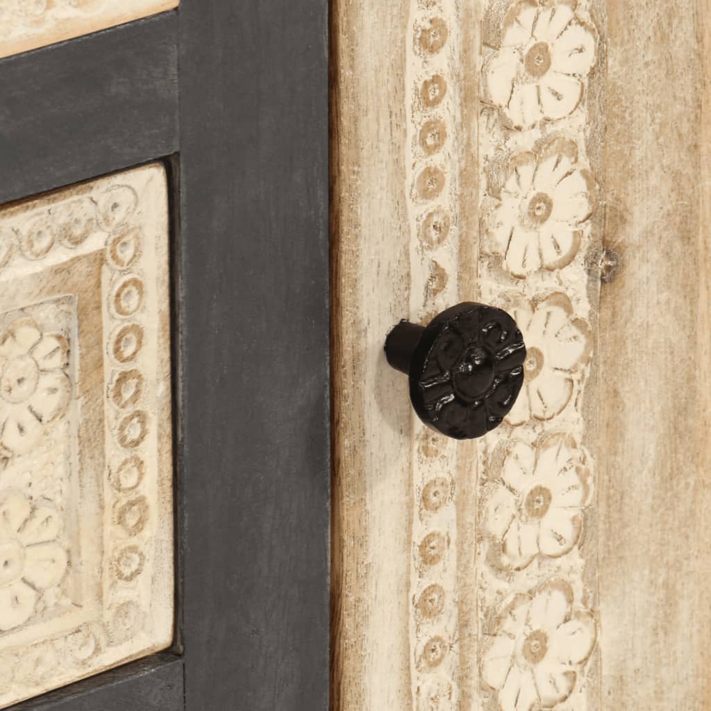 Skjenk grå og hvit 75x35x55 cm heltre mango