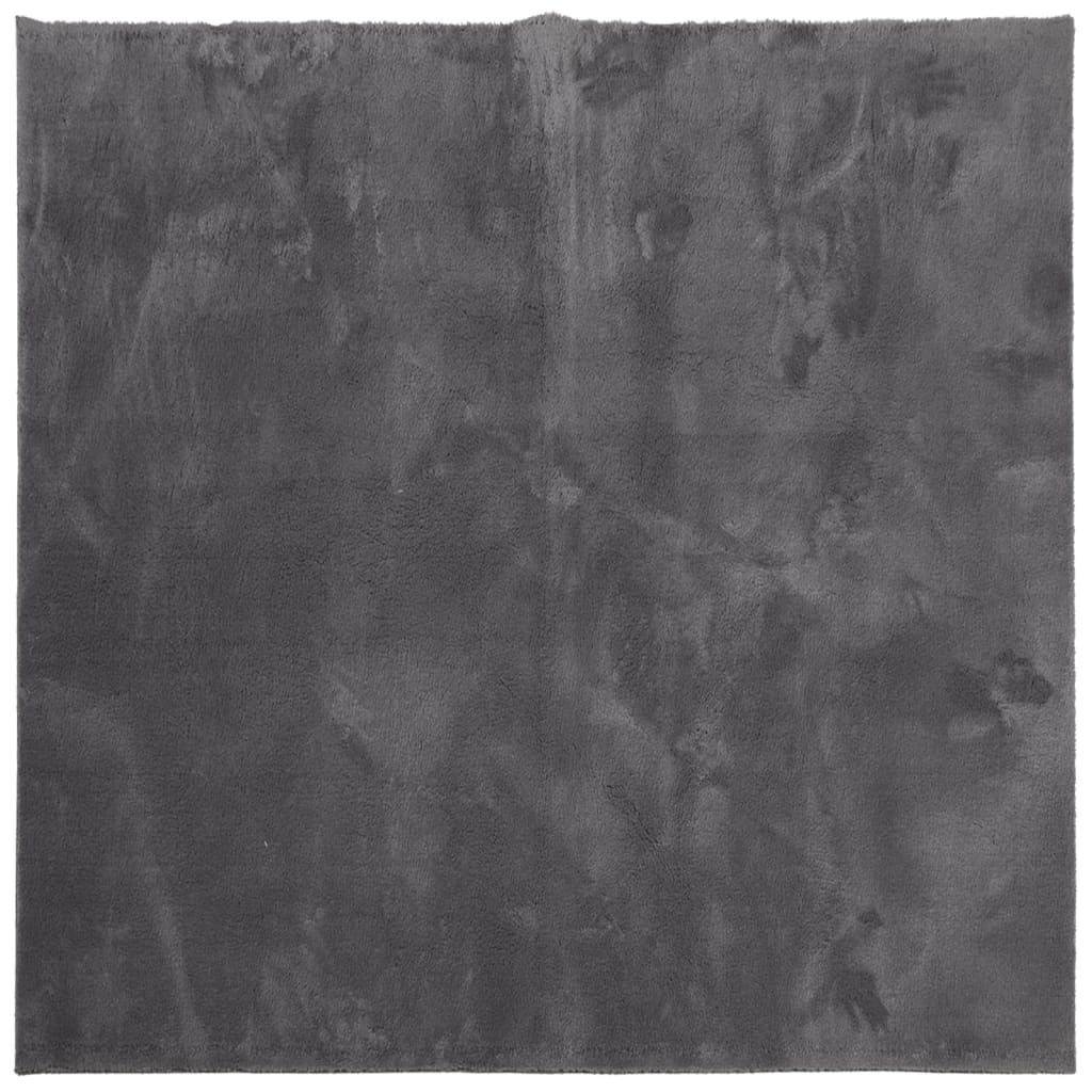 Teppe HUARTE kort luv mykt og vaskbart antrasitt 160x160 cm
