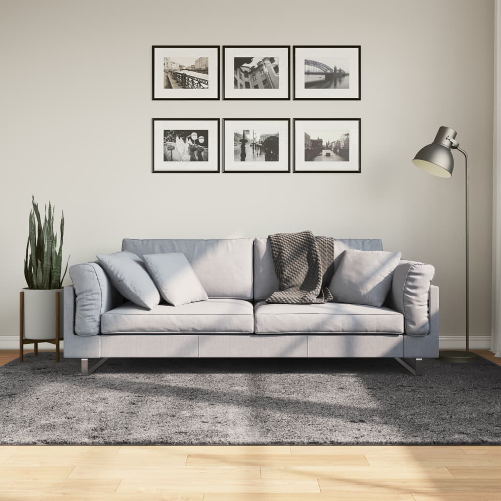 Teppe HUARTE kort luv mykt og vaskbart antrasitt 160x230 cm