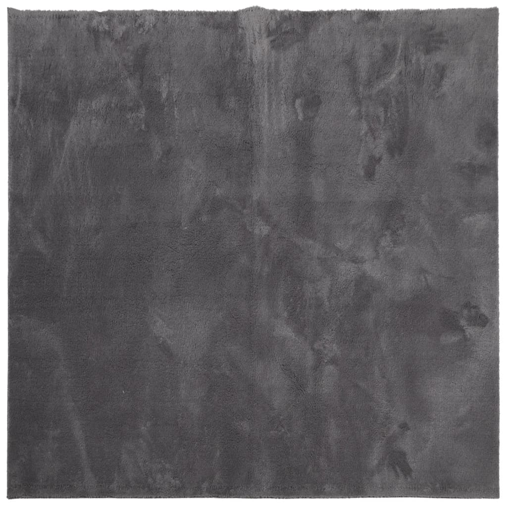 Teppe HUARTE kort luv mykt og vaskbart antrasitt 240x240 cm