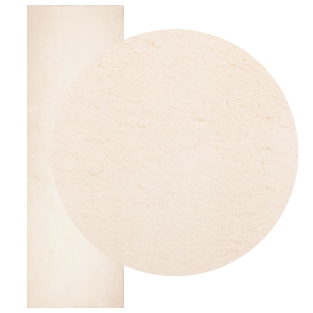 Teppe HUARTE kort luv mykt og vaskbart beige 80x250 cm