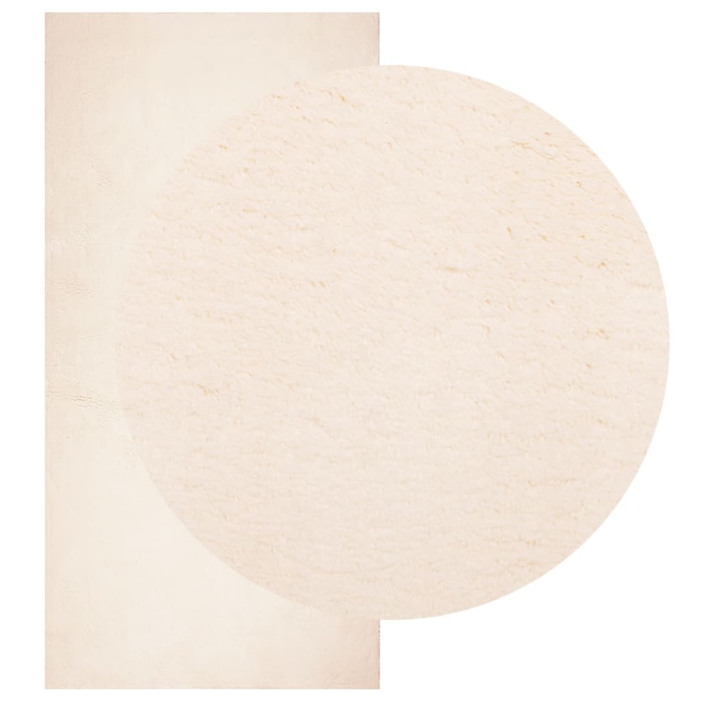 Teppe HUARTE kort luv mykt og vaskbart beige 100x200 cm