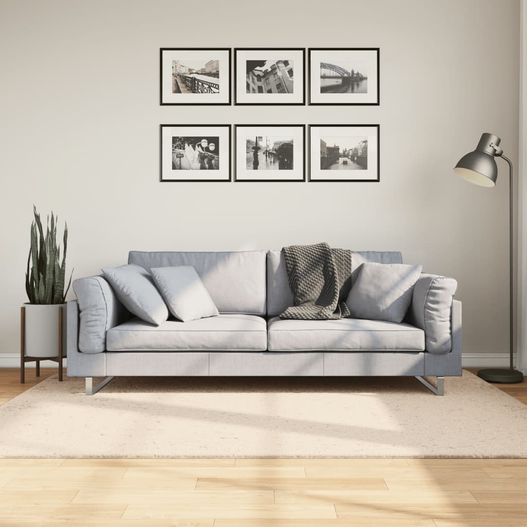 Teppe HUARTE kort luv mykt og vaskbart beige 140x200 cm