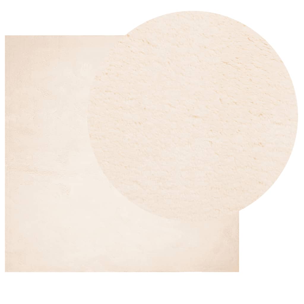 Teppe HUARTE kort luv mykt og vaskbart beige 160x160 cm
