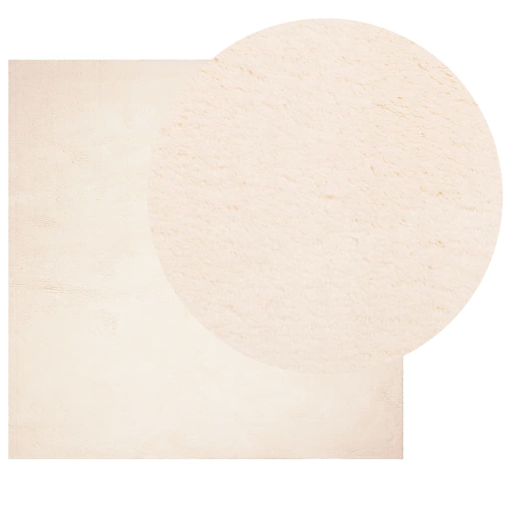 Teppe HUARTE kort luv mykt og vaskbart beige 200x200 cm