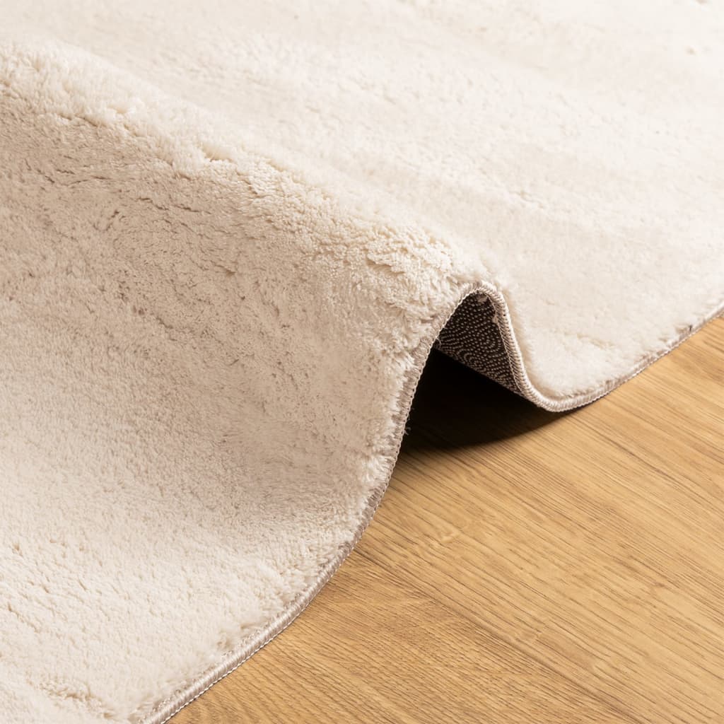 Teppe HUARTE kort luv mykt og vaskbart beige 200x200 cm