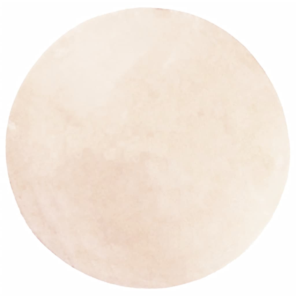 Teppe HUARTE kort luv mykt og vaskbart beige Ø 200 cm