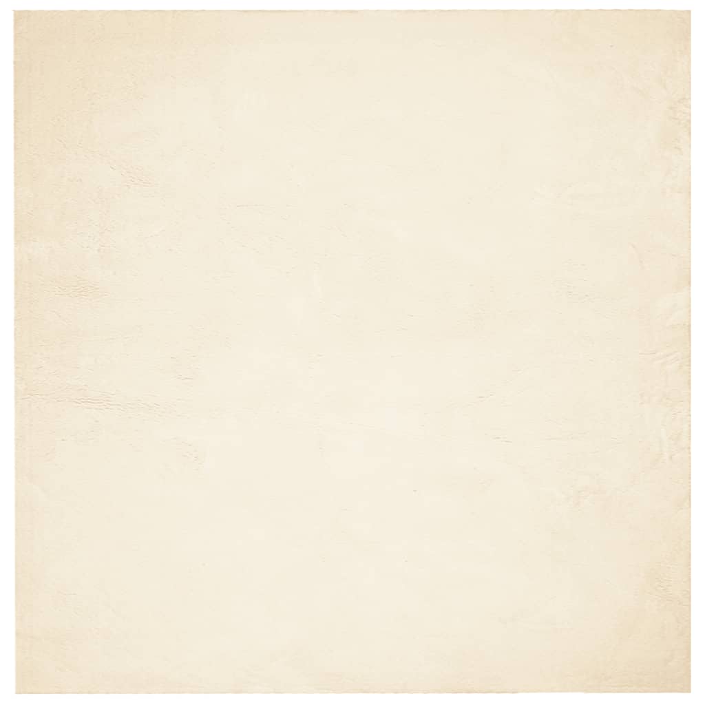 Teppe HUARTE kort luv mykt og vaskbart kremhvit 200x200 cm