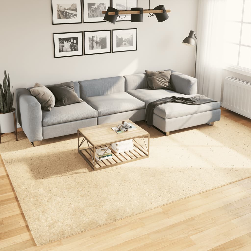 Teppe HUARTE kort luv mykt og vaskbart kremhvit 240x340 cm