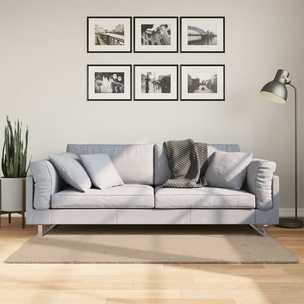 Teppe HUARTE kort luv mykt og vaskbart sand 80x150 cm