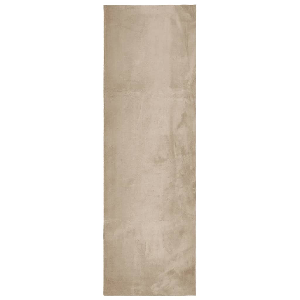 Teppe HUARTE kort luv mykt og vaskbart sand 80x250 cm