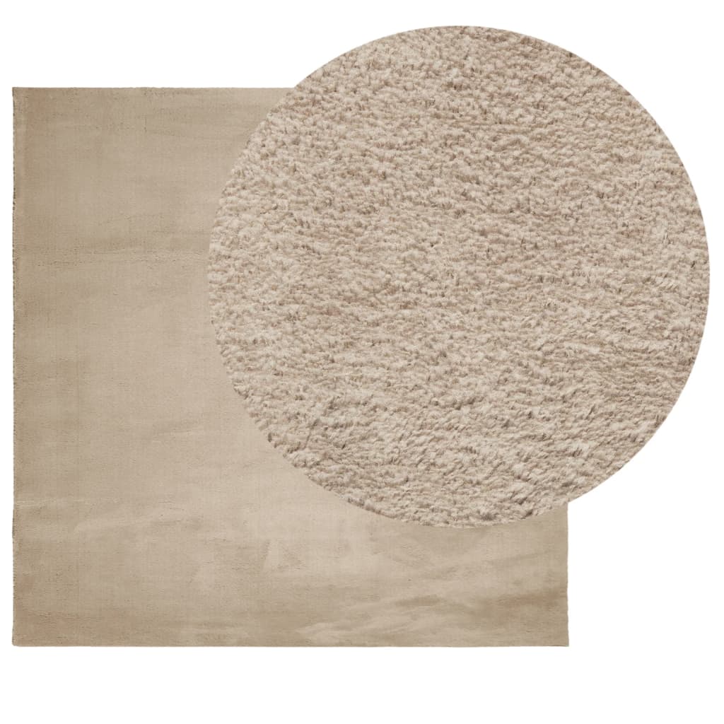 Teppe HUARTE kort luv mykt og vaskbart sand 160x160 cm