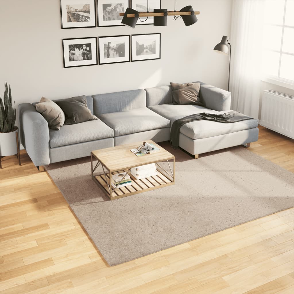 Teppe HUARTE kort luv mykt og vaskbart sand 240x240 cm